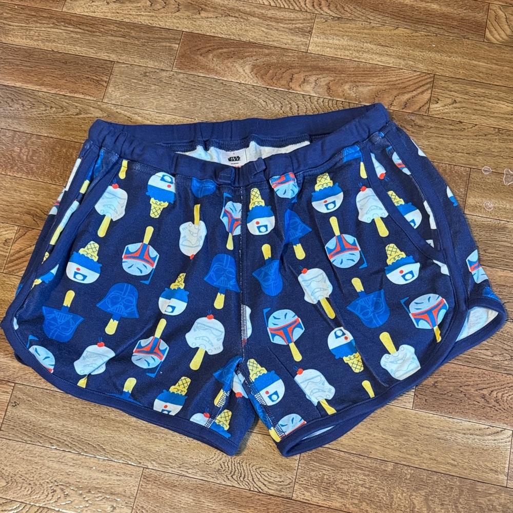 Hanna Andersson/ Star Wars Blue Lounge Shorts with Ice Cream Print